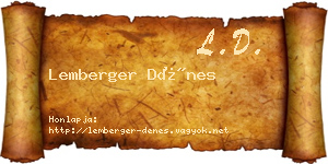 Lemberger Dénes névjegykártya